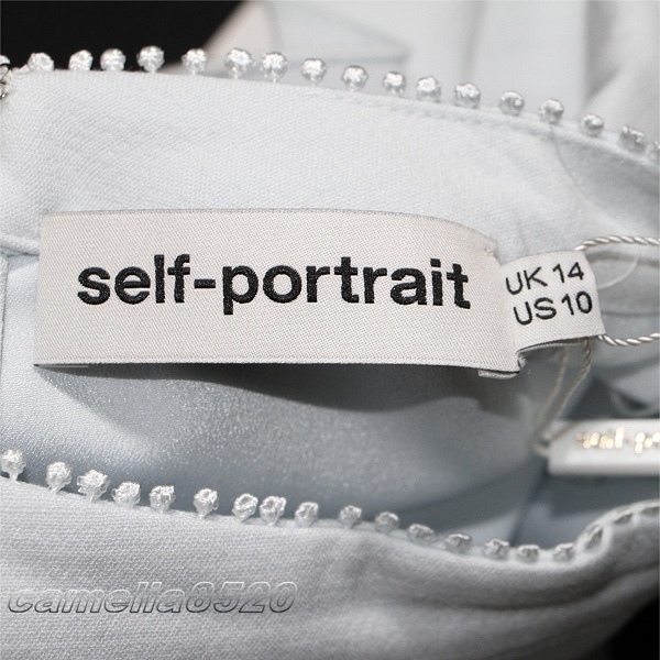 セルフポートレイト Self-Portrait ワンピース レース ベイビーブルー US10 UK14 サイズ XL 未使用品 Ophelia Long Sleeve Dress_画像3