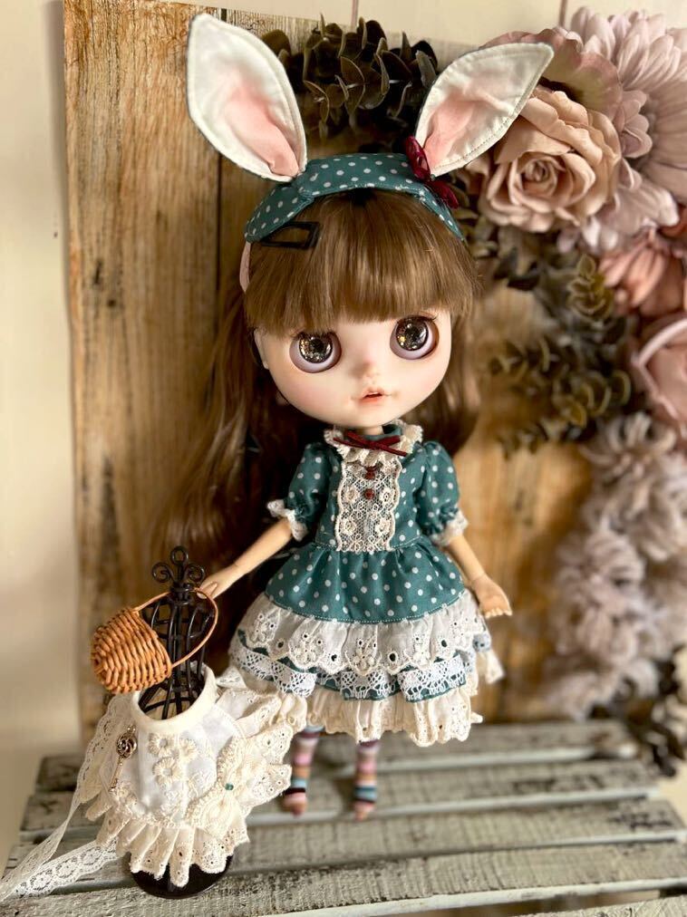 ♪ブライスアウトフィットセットとミニドールちゃん（全長15cm）♪Blythe outfit カスタムミニドール ネオブライス 人形 ウサギ アリスの画像5