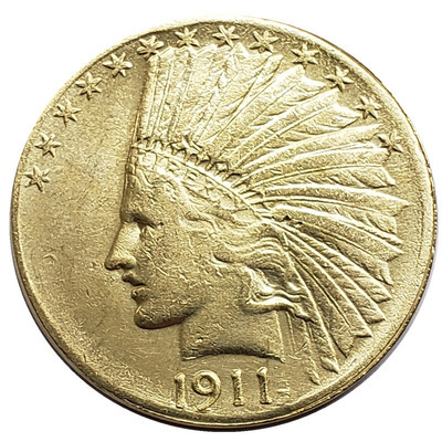 1円スタート アンティークコイン 10ドル インディアンヘッド 1911 金貨 銀貨 レプリカ 402の画像1