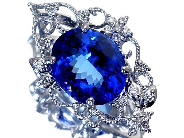 [ jewelry ultimate ] super rare gem! large grain fine quality natural tanzanite 4.24ct& diamond 0.19ct high class Pt900 head so-tingk8383zi[ free shipping ]