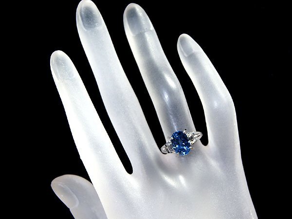 1円～【ジュエリー極】鑑/分析 スリランカ産 上質天然非加熱ブルーサファイア4.72ct＆ダイヤ0.39ct 超高級Pt900リングh6554irl【送料無料】の画像10