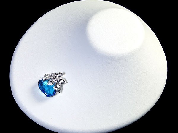 1円～【ジュエリー極】超希少！超特大天然ブルートパーズインタリオ18.85ct＆ダイヤ 高級K18WGペンダントヘッド h6573gm【送料無料】_画像6