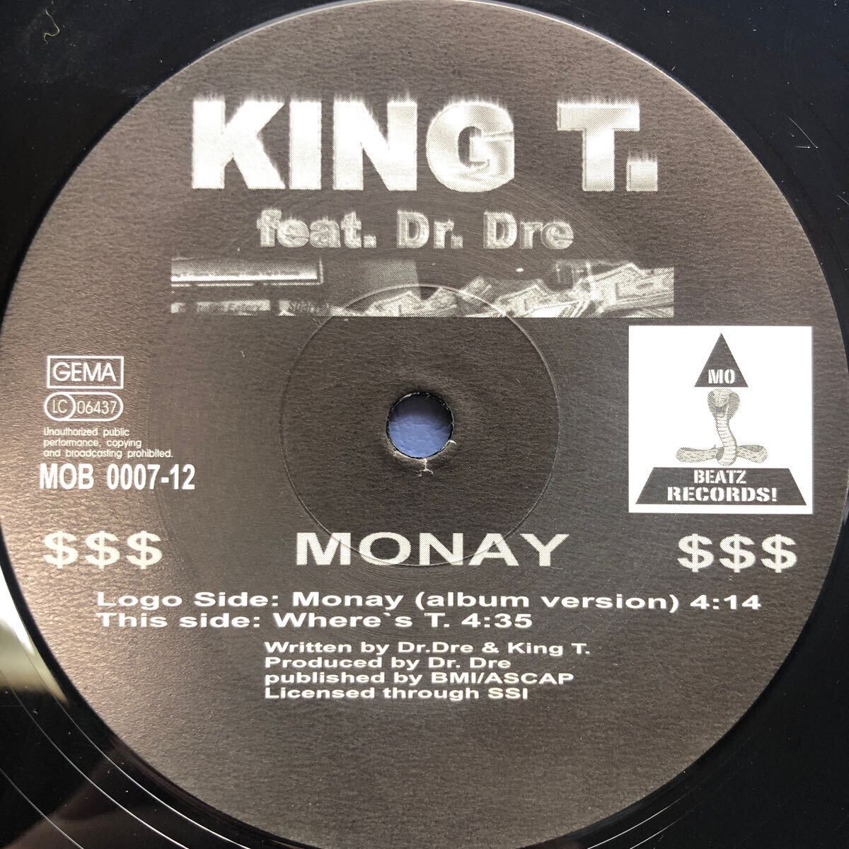 h 12インチ KING T feat. DR. DRE MONAY ドクタードレ LP レコード 5点以上落札で送料無料_画像2