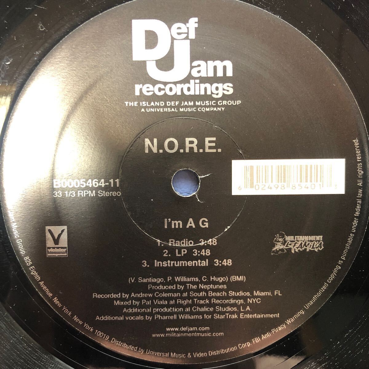 h 12インチ N.O.R.E. I'm A G LP レコード 5点以上落札で送料無料_画像3