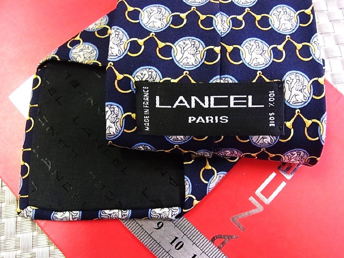 ♪33955D♪状態並品【金具 メダル 柄】ランセル【LANCEL】ネクタイ_画像2