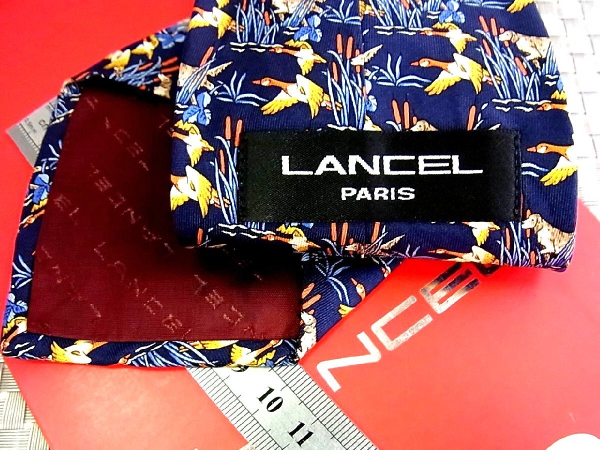 *RB0503*[ bird duck duck dog animal . leaf plant pattern ] Lancel [ beautiful goods ] necktie 