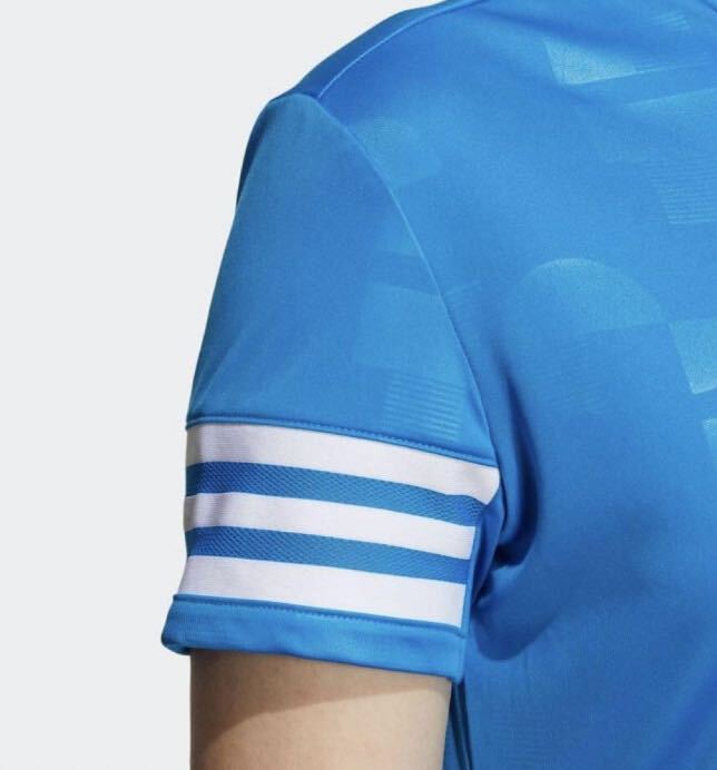 adidas アディダス ゴルフ 半袖モックネックシャツ ブルーLサイズの画像4