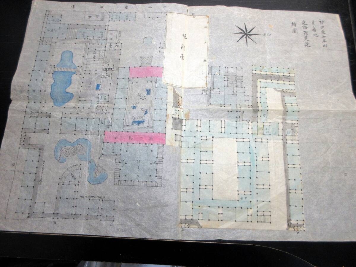 ★0557明治期「神田区和泉町壱番地光路館建築絵図」1点/東京/古書古文書/手書き/秋葉原あたり
