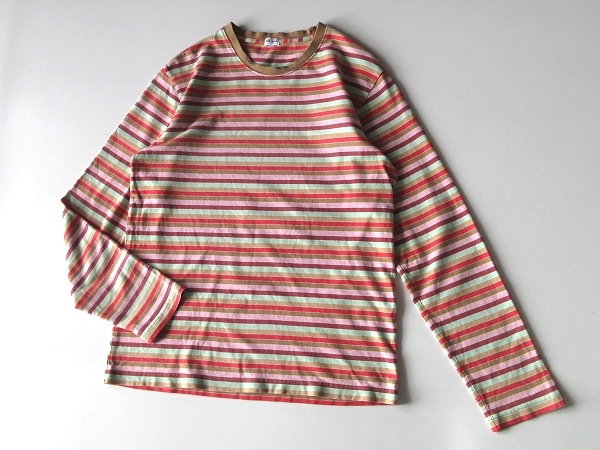 希少 ビンテージ Paul Smith LONDON ポールスミス ロンドン コットン マルチボーダー カットソー ロンT 長袖Tシャツ M ネコポス対応_画像2