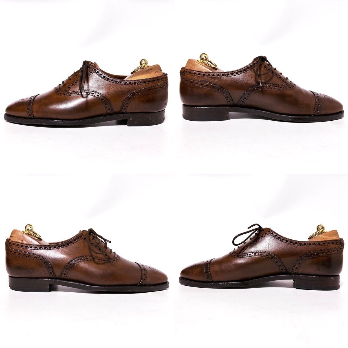 294.CROCKETT&JONES クロケットアンドジョーンズ COVENTORY ビジネスシューズ ドレスシューズ セミブローグ ブラウン 6E_画像3