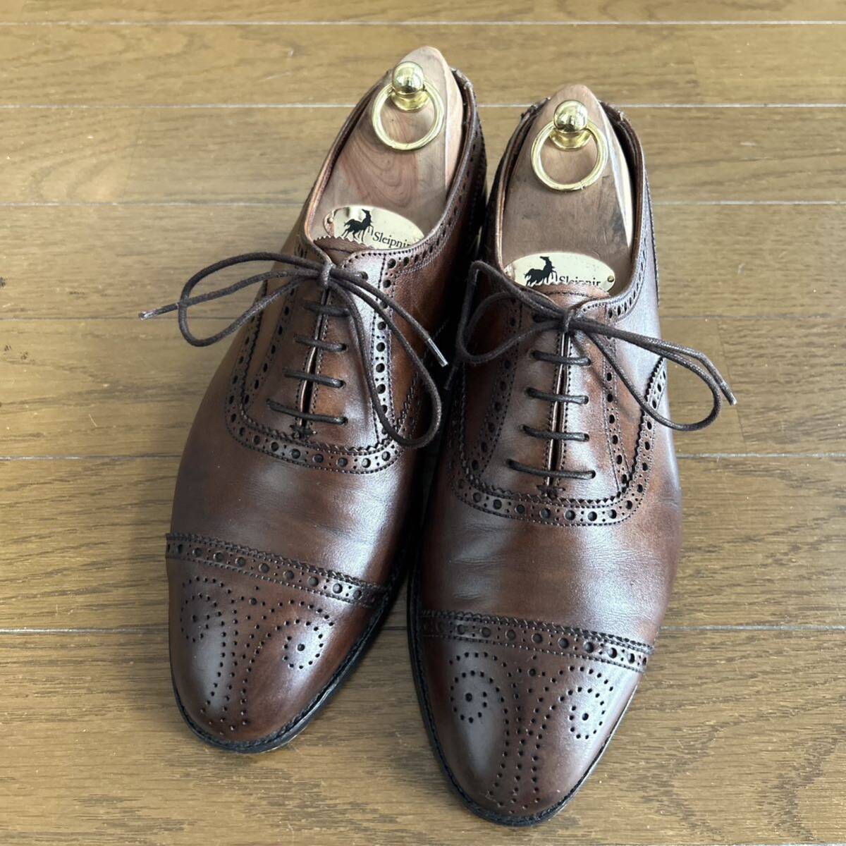 294.CROCKETT&JONES クロケットアンドジョーンズ COVENTORY ビジネスシューズ ドレスシューズ セミブローグ ブラウン 6E_画像2