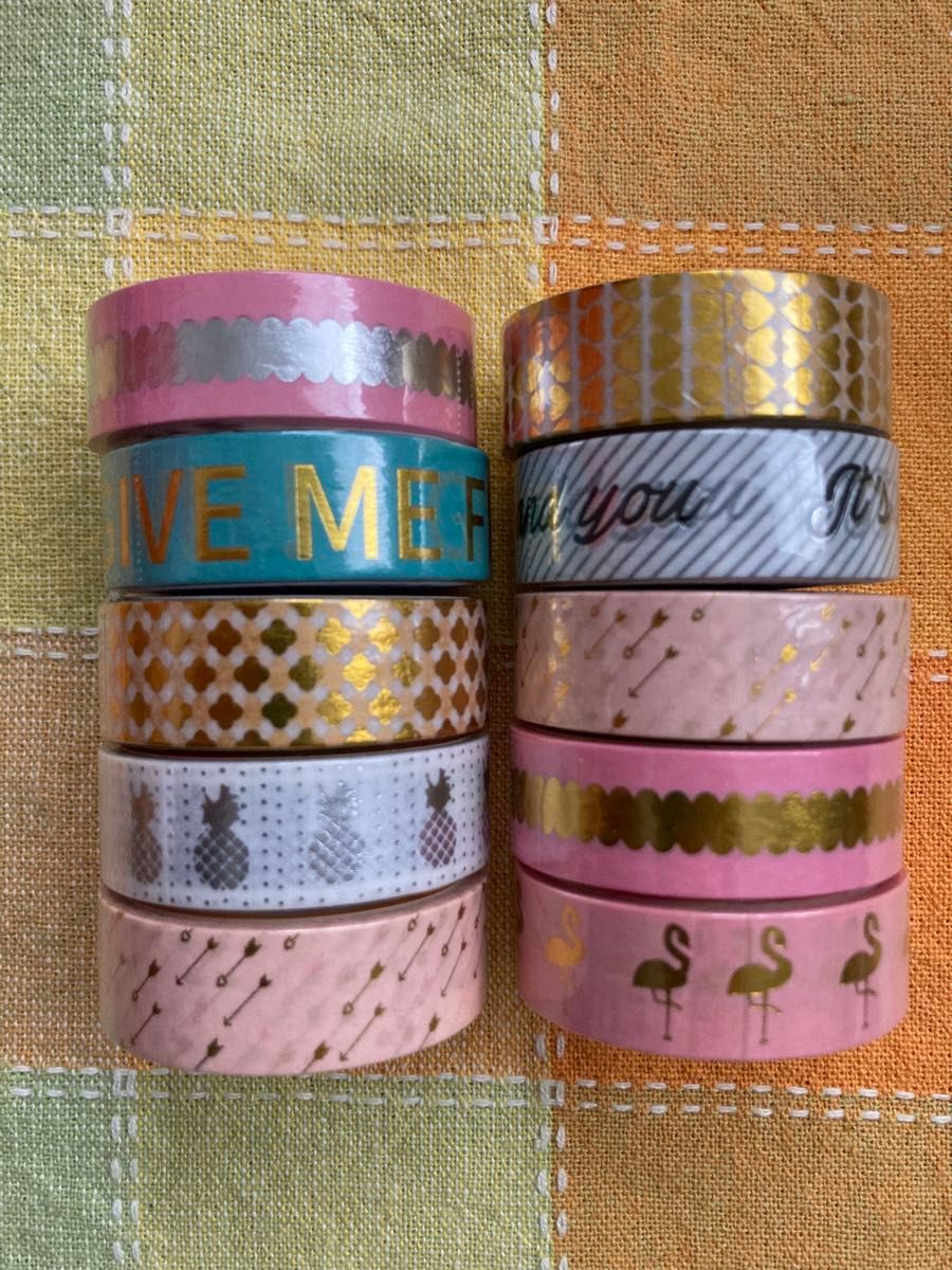 ザ・ダイソー マスキングテープ 箔押しタイプ 15mm×5m 10 ザ・ダイソー マスキングテープ 箔押しタイプ 15mm×5m 10