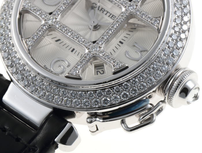 Cartier Cartier Pacha 32mmg lid diamond automatic Cal.500MC WJ111451 750WG lady's clock 2120052