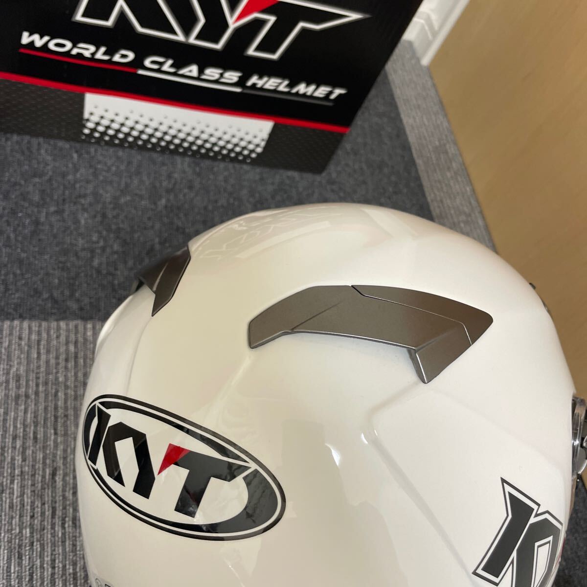 новый товар не использовался KYT Japan CASCO C5 full-face шлем XS размер 53~54 solid белый мотоцикл 2 колесо (90)