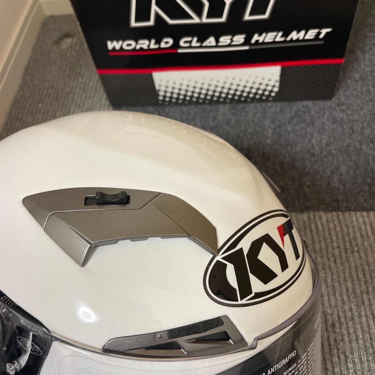  новый товар не использовался KYT Japan CASCO C5 full-face шлем XS размер 53~54 solid белый мотоцикл 2 колесо (90)