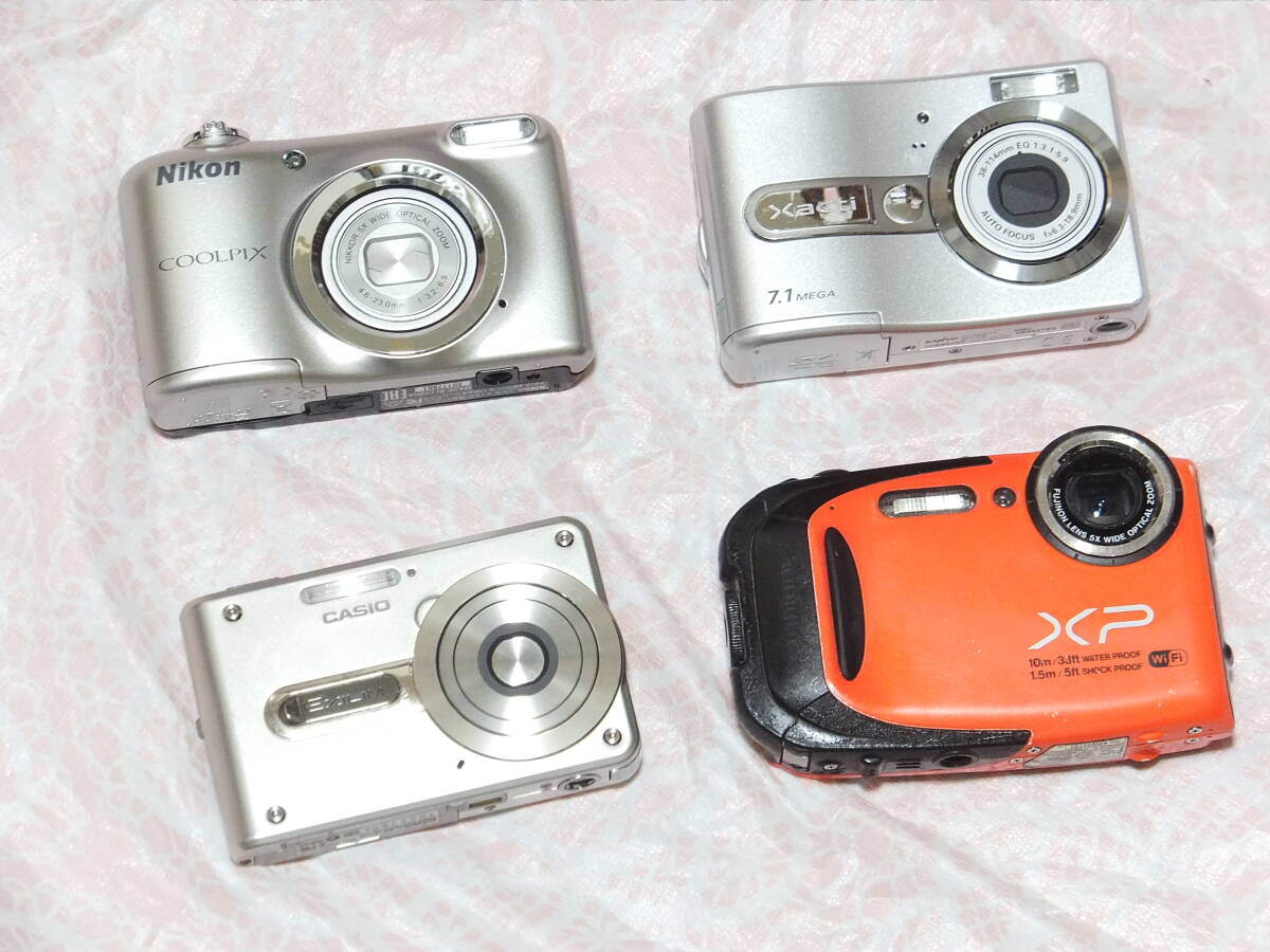 CASIO カシオ EX-S100 Nikon A10 SANYO DSC-S7 FUJIFILM FinePix XP-70 4台セット ジャンク_画像1