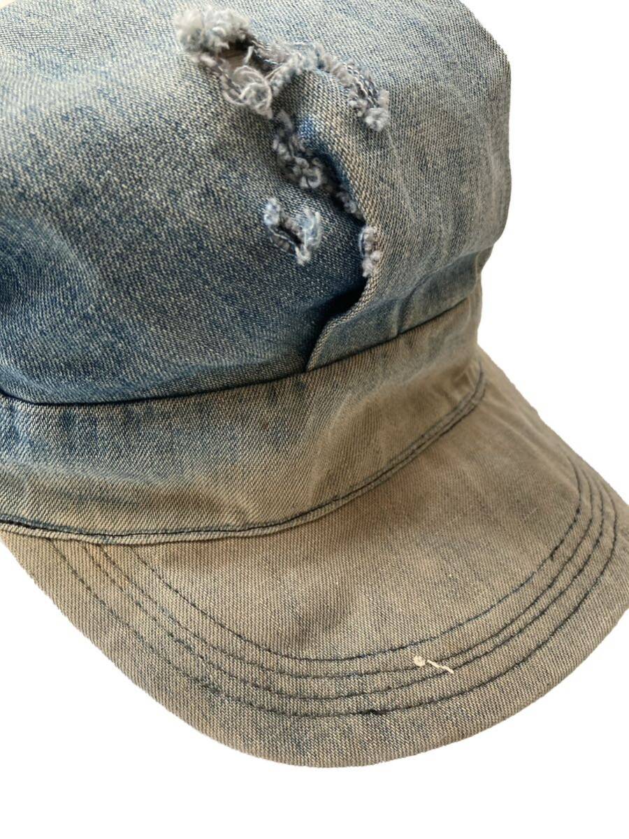 【40s】Engineer Work Cap ワークキャップ レイルロード エンジニア デニムキャップ スペシャル ヴィンテージ USA製_画像2