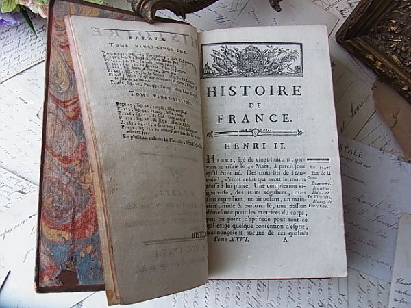 （仏）アンティーク 1778年 味わい深い雰囲気漂う洋書 ディスプレイの画像6