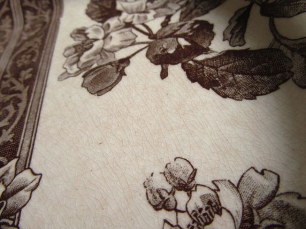 （仏) アンティーク E. BOURGEOIS　23.3cm　花の絵柄が素敵なプレート　ディスプレイ_画像5