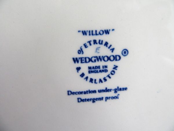 （英）ヴィンテージ　WEDGWOOD　20.5cm　ウィローパターン　プレート　ディスプレイ