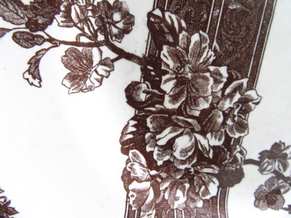 （仏) アンティーク E. BOURGEOIS　23.3cm　花の絵柄が素敵なプレート　ディスプレイ_画像2