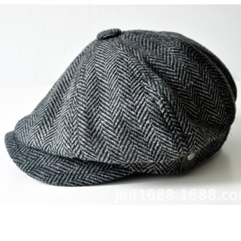 【大特価】4XL グレー ヘリンボーン キャスケット 帽子 メンズ 大人気 ビッグサイズの画像2