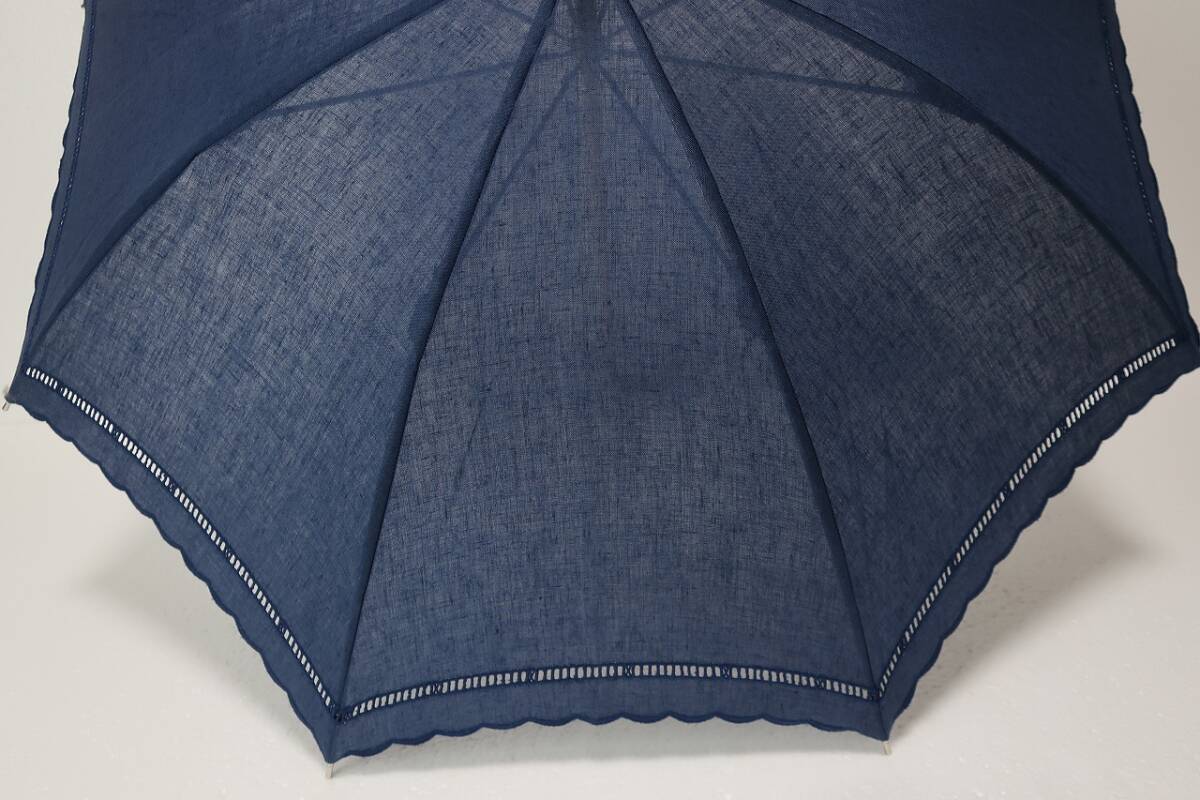 new goods Furla FURLA flax 100% UV resistance processing lovely large parasol 1 navy 