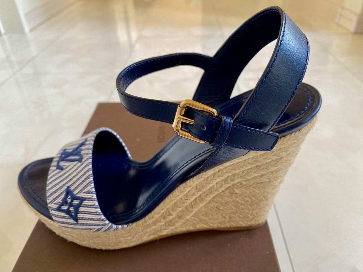 試着のみ LOUIS VUITTON セイルアウェイライン ウェッジソール モノグラム 厚底 サンダル 38 ルイヴィトン 試着のみ LOUIS VUITTON セイルアウェイライン ウェッジソール モノグラム 厚底 サンダル 38 ルイヴィトン