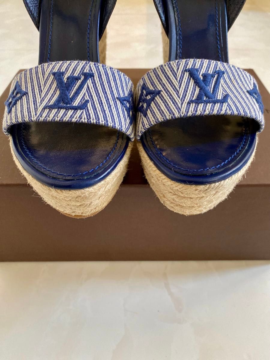 試着のみ LOUIS VUITTON セイルアウェイライン ウェッジソール モノグラム 厚底 サンダル 38 ルイヴィトン 試着のみ LOUIS VUITTON セイルアウェイライン ウェッジソール モノグラム 厚底 サンダル 38 ルイヴィトン