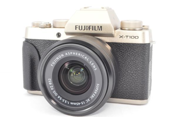 極上品★FUJIFILM フジフイルム X-T100 レンズキット シャンパンゴールド ミラーレス一眼カメラ R1556の画像2