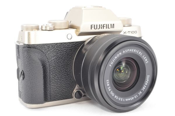 極上品★FUJIFILM フジフイルム X-T100 レンズキット シャンパンゴールド ミラーレス一眼カメラ R1556の画像5