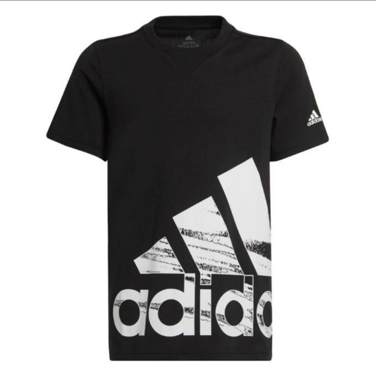 新品★adidas アディダス★140★ビッグロゴ半袖Ｔシャツ ブラック 黒・快適グラフィックハーフパンツ 黒★上下