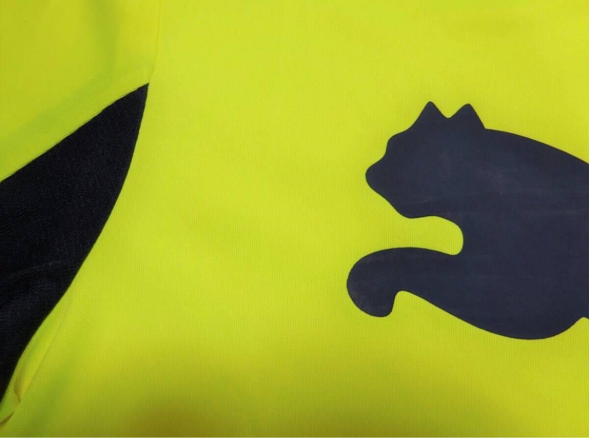 新品★130★PUMA プーマ★快適!!ビッグロゴ半袖Tシャツ(イエロー 黄色)・ハーフパンツ(ブラック 黒)