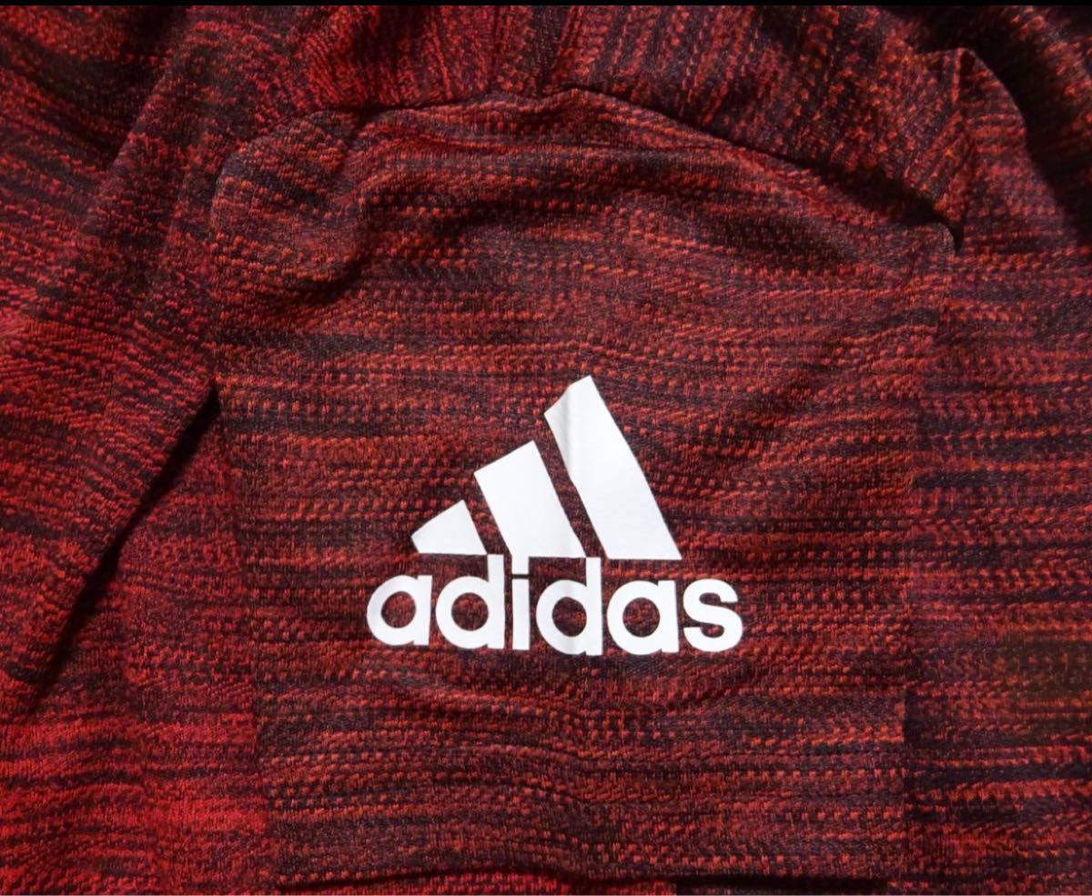 新品★140★adidasアディダス★快適!!★半袖グラデーションＴシャツ(レッド)・ビッグロゴハーフパンツ(ブラック・黒)★上下