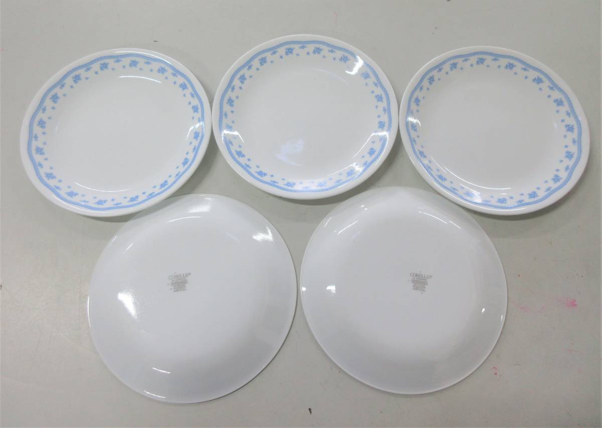 ◆送料込4500円◆即決◆中古◆CORELLE コレール ブルーフラワー プレート 皿 直径21.5ｃｍ 20枚セットの画像4