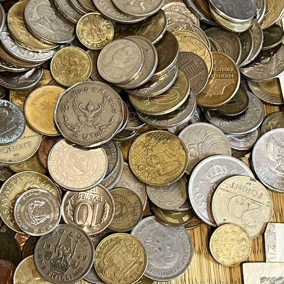 古銭 硬貨 外国 古くて汚れています。約2.5kg まとめ売り外国銭 古紙幣_画像7