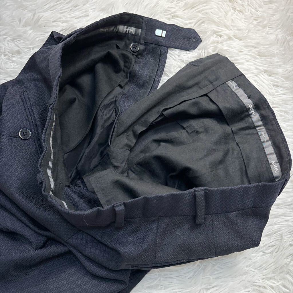 【極美品Lサイズ!!!】ARMANI COLLEZIONI アルマーニコレッツォーニ スリーピース セットアップ スーツ カシミヤ混 高級 G LINE ネイビー 2Bの画像8