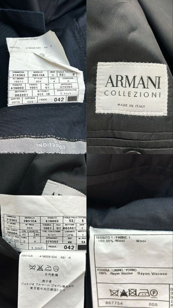 [ превосходный товар XXL размер!!!]ARMANI COLLEZIONI Armani ko let's .-ni выставить костюм черный мужской 52 размер 2B