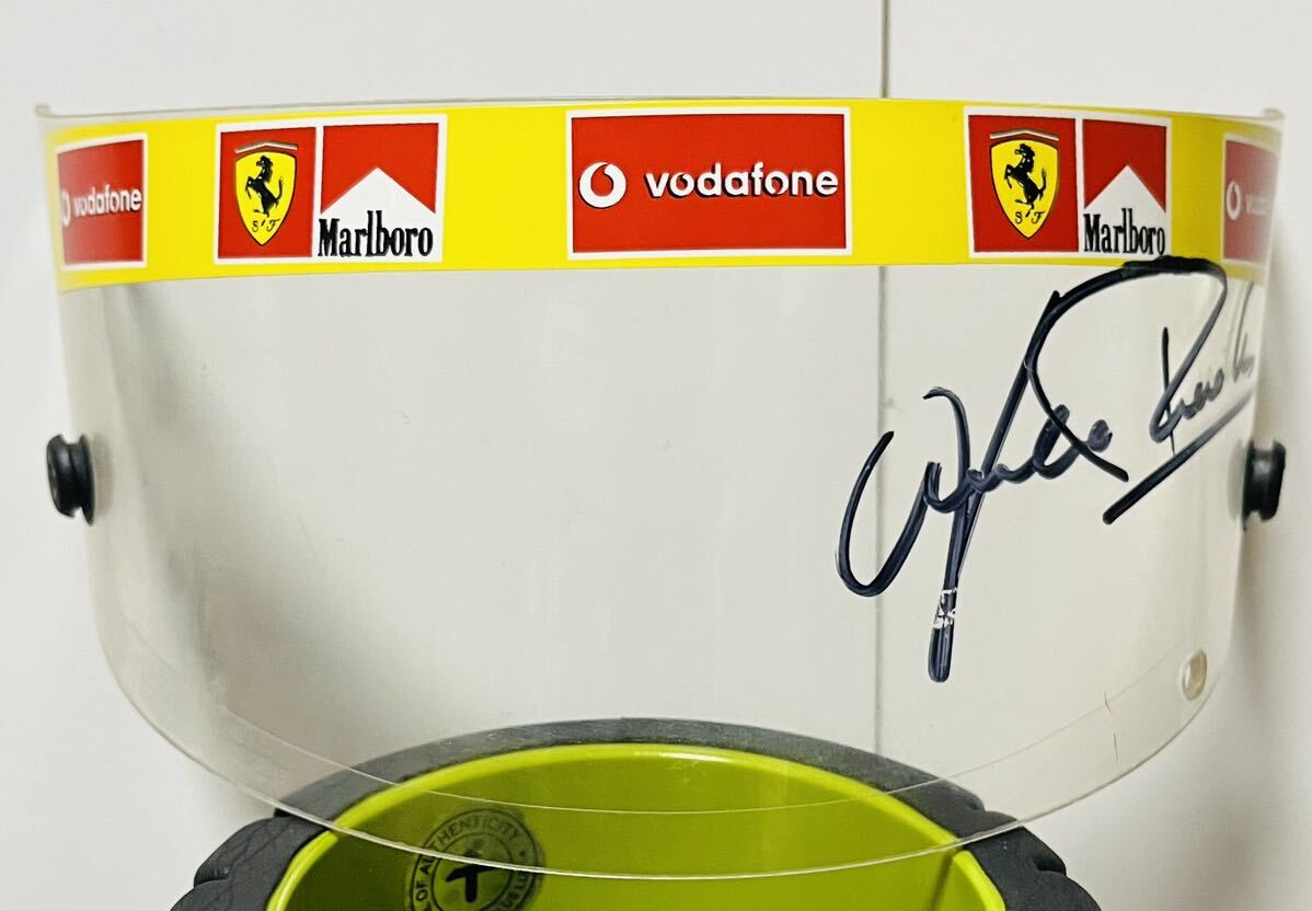 F1* Ferrari * actual use * visor / shield * with autograph ( name unknown )* secondhand goods *