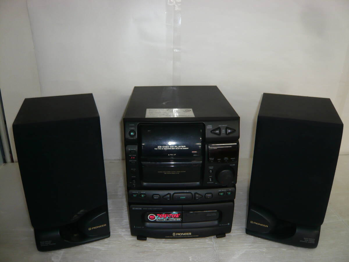 浜/PIONEER/CDカセットデッキ&ペアスピーカー/XR-P260F/BASS-REFLEX/S-P260LR/MD対応/25-DISC/ミニコンポ/使用感有★4.4-103★_画像1