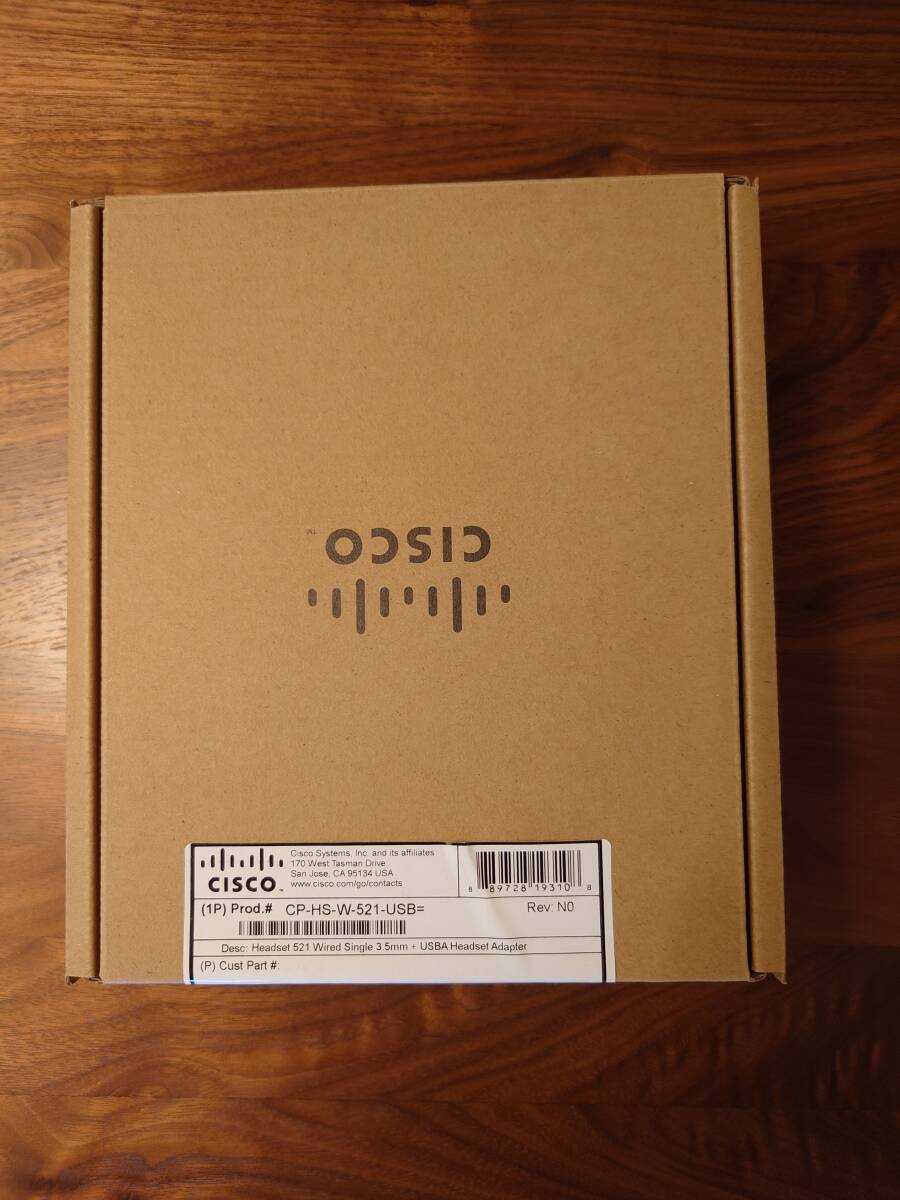 【未開封】シスコ (Cisco) ヘッドセット CP-HS-W-521-USB 521 片耳タイプ 雑音低減 エルゴノミクス 有線 オンライン会議 コールセンター_画像2