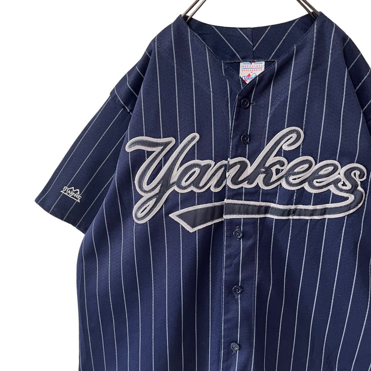 【MAJESTIC】90s USA製 ベースボールシャツ MLB ニューヨーク・ヤンキース