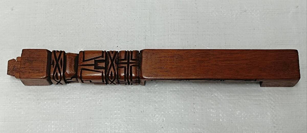 メキシコ製 古い 民族楽器 木製縦笛 アンデス・アステカオブジェ縦笛の画像6