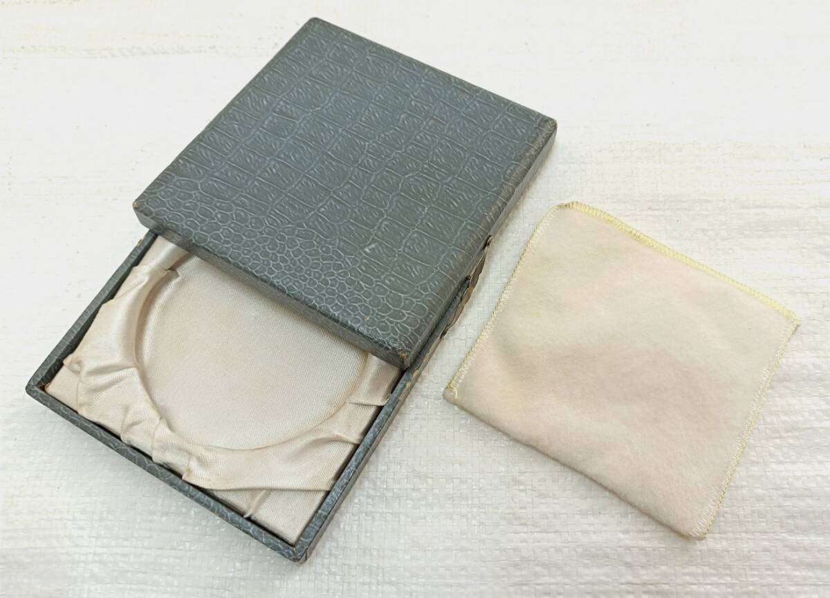  Vintage book@. leather compact mirror powder case Pink Lady