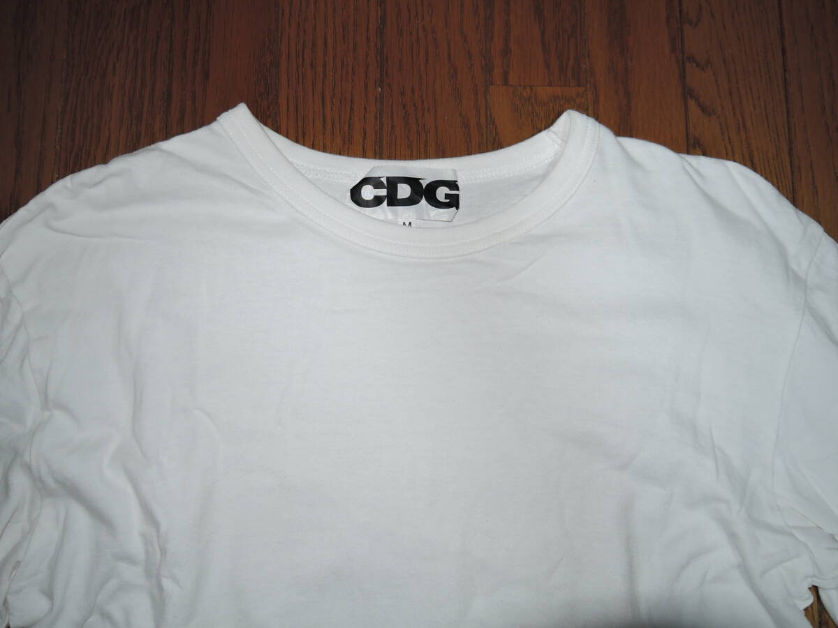 CDG ロンTシャツ M 白 袖ロゴ LOGO カットソー シーディージー COMME des GARCONS コムデギャルソン /_画像5