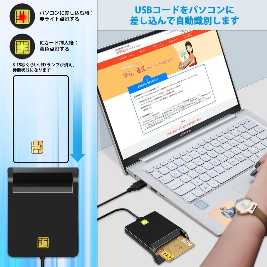 ICカードリーダー USB-A マイナンバーカード対応 銀行 郵便局 チップカード 確定申告 データ転送 パソコン