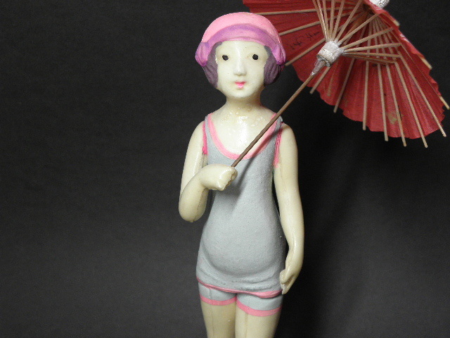 59 戦前 セルロイド製 モダンガール 水着 人形 / 昭和初期 アールデコ 美人 珍品の画像3