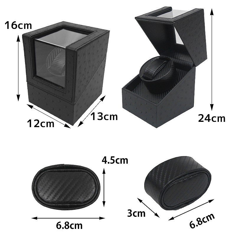 1 jpy ~ selling out winding machine watch Winder 1 pcs to coil self-winding watch clock quiet sound wristwatch Ostrich PU leather WM-01OB