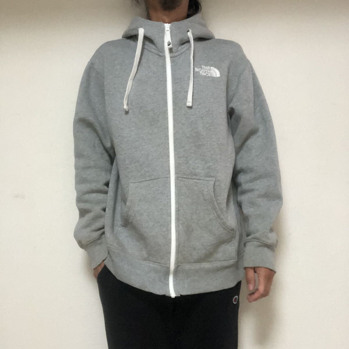 ノースフェイス REARVIEW FULLZIP HOODIEリアビュー フルジップ フーディ パーカーMコールドウイン グレーの画像2