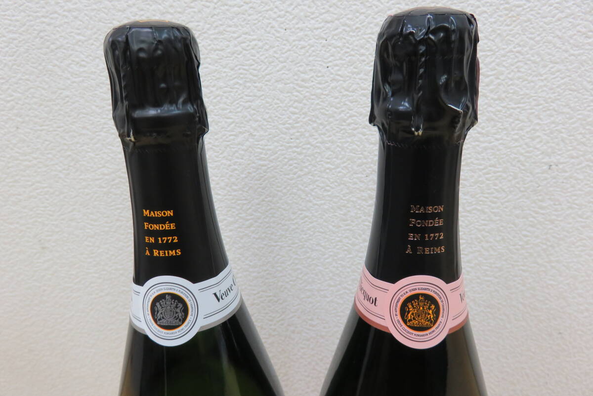ヴーヴクリコ ロゼ ローズラベル ・ホワイトラベル 2本セット 750ml 12.5% シャンパン Veuve Clicquot ROSE 未開栓の画像7